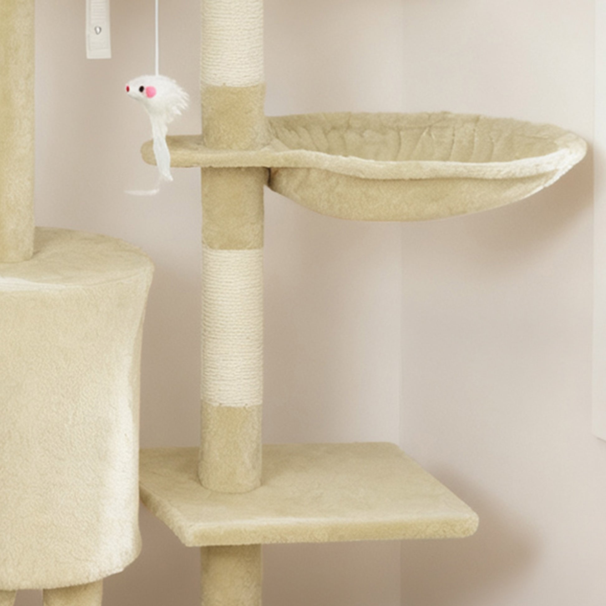 Pawhut Árbol Rascador Para Gatos Grande Altura 134 Cm Con 6 Postes De Sisal_3