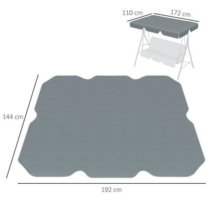 Outsunny Toldo De Repuesto Para Columpio De 2/3 Plazas 192x144 Cm Gris Oscuro_2