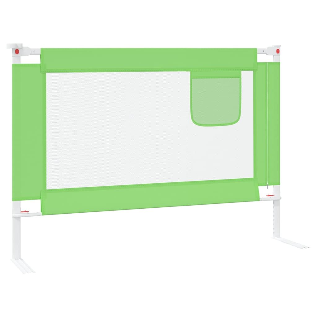 Vidaxl Barandilla De Seguridad Cama De Niño Tela Verde 90x25 Cm_3