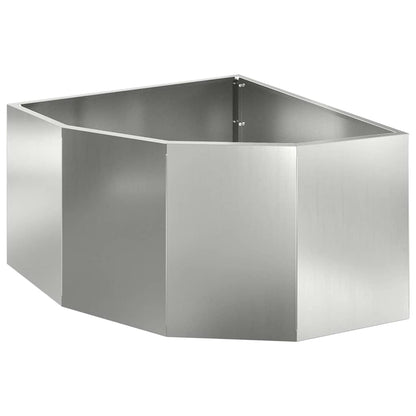 Macetero De Esquina Plateado 60 X 60 X 35 Cm Acero Galvanizado_0