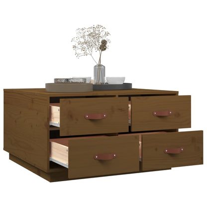 Mesa De Centro Madera Maciza De Pino Marrón Miel 80x80x45 Cm_3