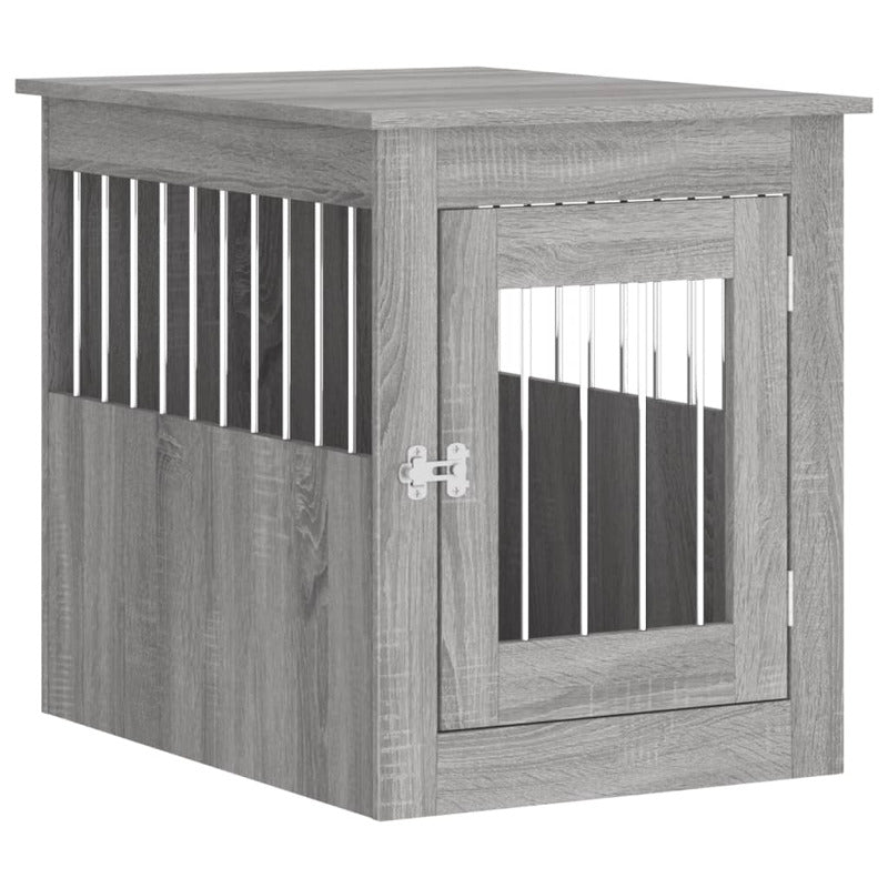 Jaula Para Perros En Mueble Estilo Gris Sonoma 55x75x65 Cm Material De Madera_0