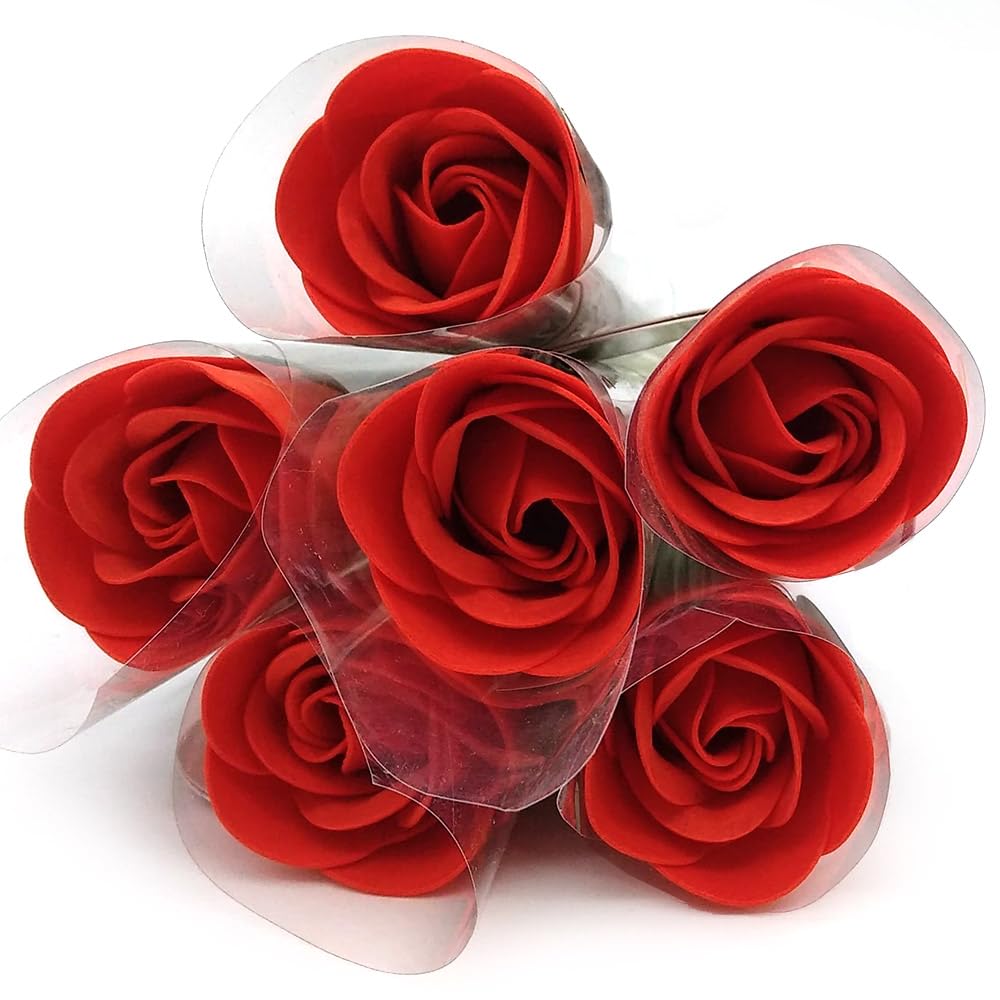 Pack De 6 Rosas De Jabón Para Baño Aromático Y Relajante (roja) - Regalo Original Para Días Especiales - Aroma Atalcado_0