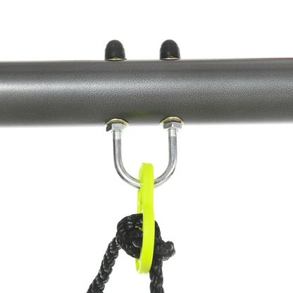 Juego De Columpio Infantil Exterior Outsunny 355x184x186 Cm Verde_4