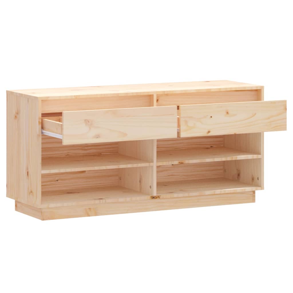 Mueble Zapatero De Madera Maciza De Pino 110x34x52 Cm / Vetonek_5