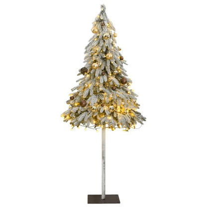 Vidaxl Árbol De Navidad Artificial Con 150 Leds Bolas Y Nieve 120 Cm_0