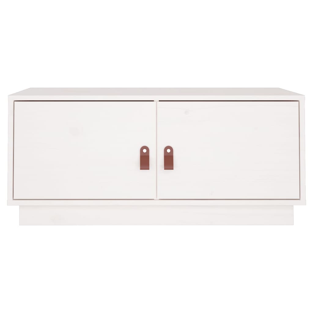 Mesa De Centro De Madera Maciza De Pino Blanco 80x50x35 Cm_4