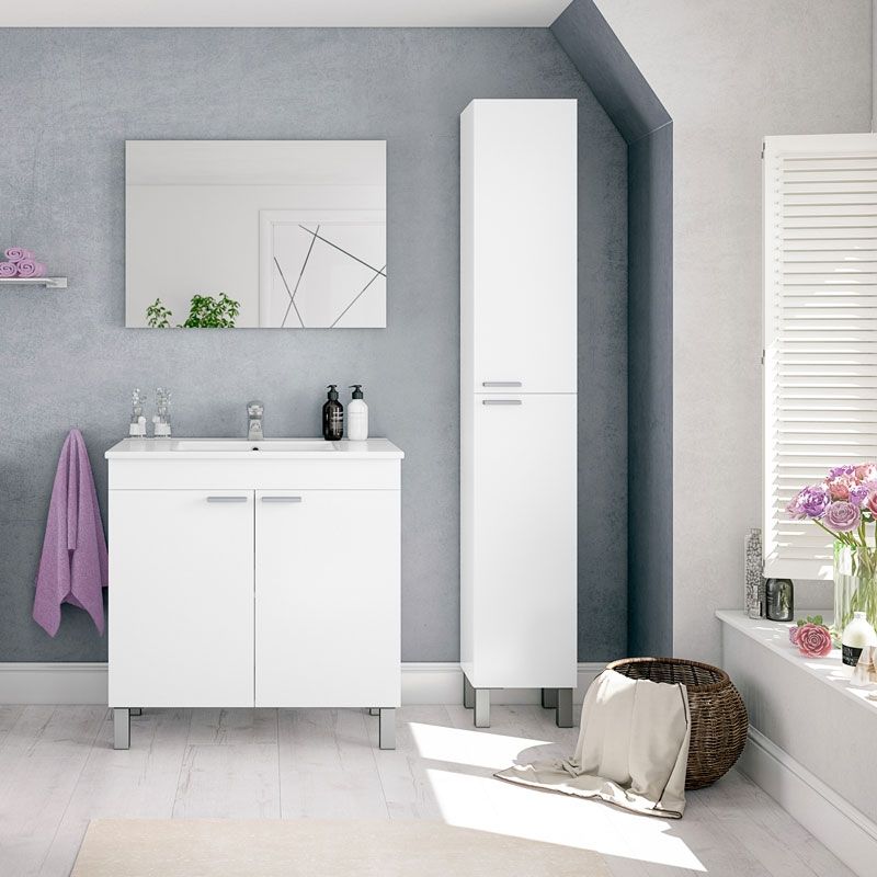 Mueble Lc1-80 De Baño - 2 Puertas + Espejo_3