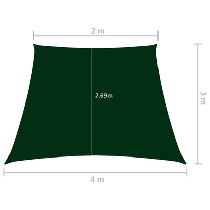 Vidaxl Toldo De Vela Tela Oxford Trapecio Verde Oscuro 2/4x3 M_2