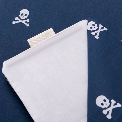 Set Cama (funda Nórdica 240x220 + 2 Fundas Almohada 50x85cm) 100% Algodón Navy Calaveras Scalpers Home_5