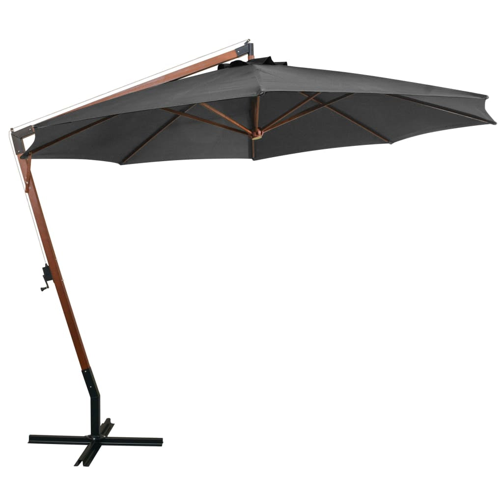 Vidaxl Sombrilla Jardín Colgante Palo Madera Abeto Antracita 3,5x2,9 M_1