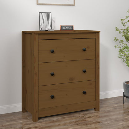 Aparador De Madera Maciza De Pino Marrón Miel 70x35x80 Cm / Vetonek_4