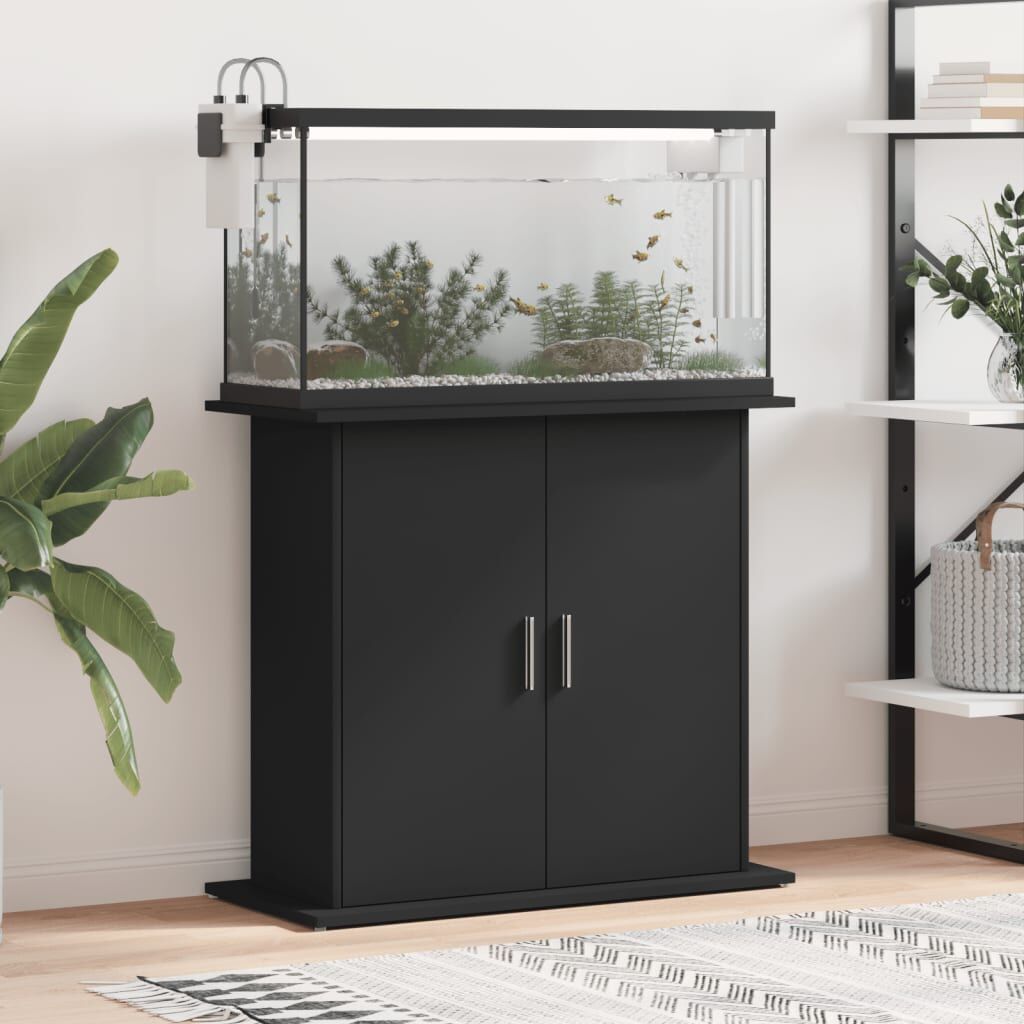Vidaxl Soporte Para Acuario Madera De Ingeniería Negro 81x36x73 Cm_1