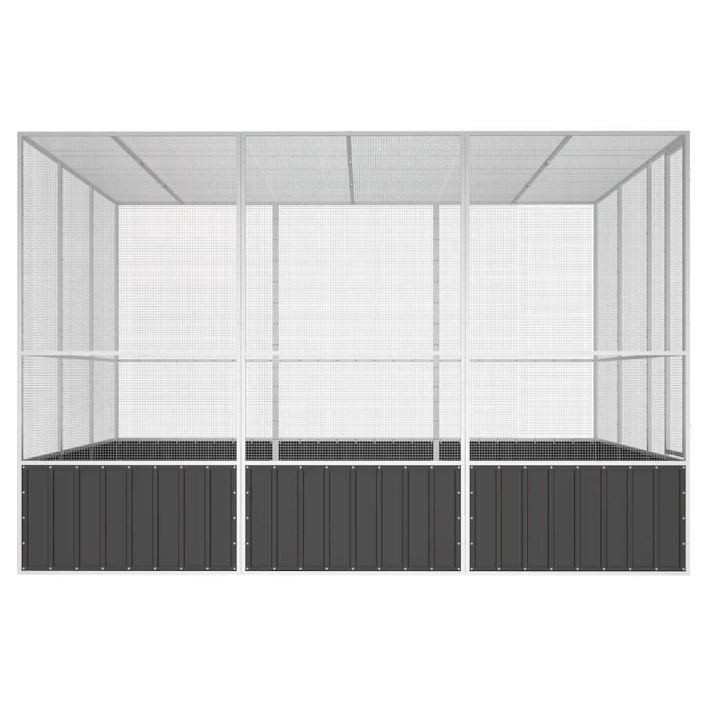 Vidaxl Jaula Pájaros Acero Galvanizado Antracita 302,5x324,5x211,5 Cm_3