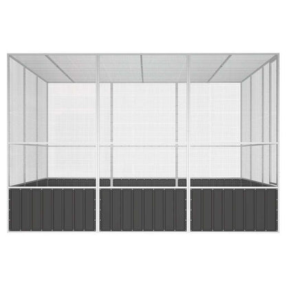 Vidaxl Jaula Pájaros Acero Galvanizado Antracita 302,5x324,5x211,5 Cm_3