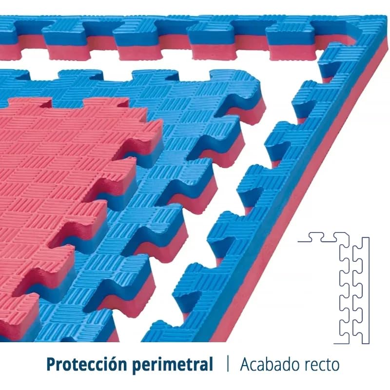 Artatami® Tatami Puzzle 1x1x25 Mm Rojo - Azul Pack Ahorro【2 Unidades】gimnasios - Fitness - Pilates - Yoga_5