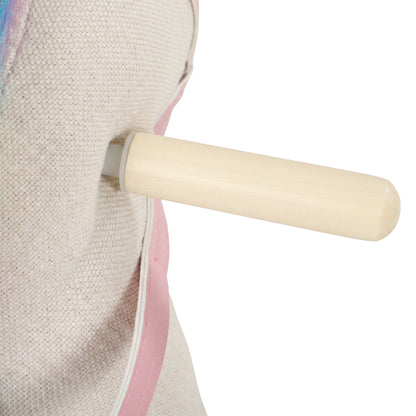 Aiyaplay Cavalinho De Baloiço Para Bebés Em Madeira Maciça E Linho Sintético Creme 71x30x68 Cm_5