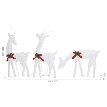 Vidaxl Familia Renos De Navidad Malla Blanca Frío Blanco 270x7x90 Cm_2
