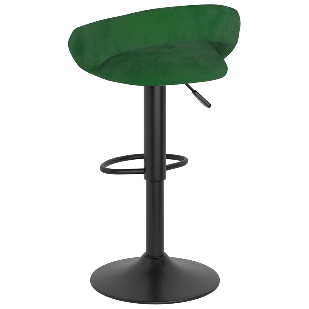 Taburetes De Cocina 2 Unidades Terciopelo Verde Oscuro_3