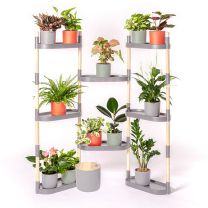 Soporte Modular Citysens De 8 Bandejas – Gris, Polipropileno 100% Reciclado Y Madera Ecológica Pefc_0