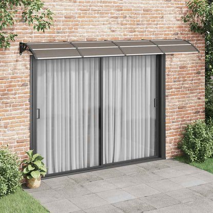 Marquesina Puerta Policarbonato Negro Y Transparente 350x75 Cm_1