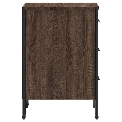 Mesita De Noche Madera De Ingeniería Marrón Roble 40x41x60 Cm_4