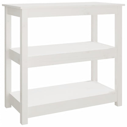Mesa Consola De Madera Maciza De Pino Blanco 80x40x74 Cm_0