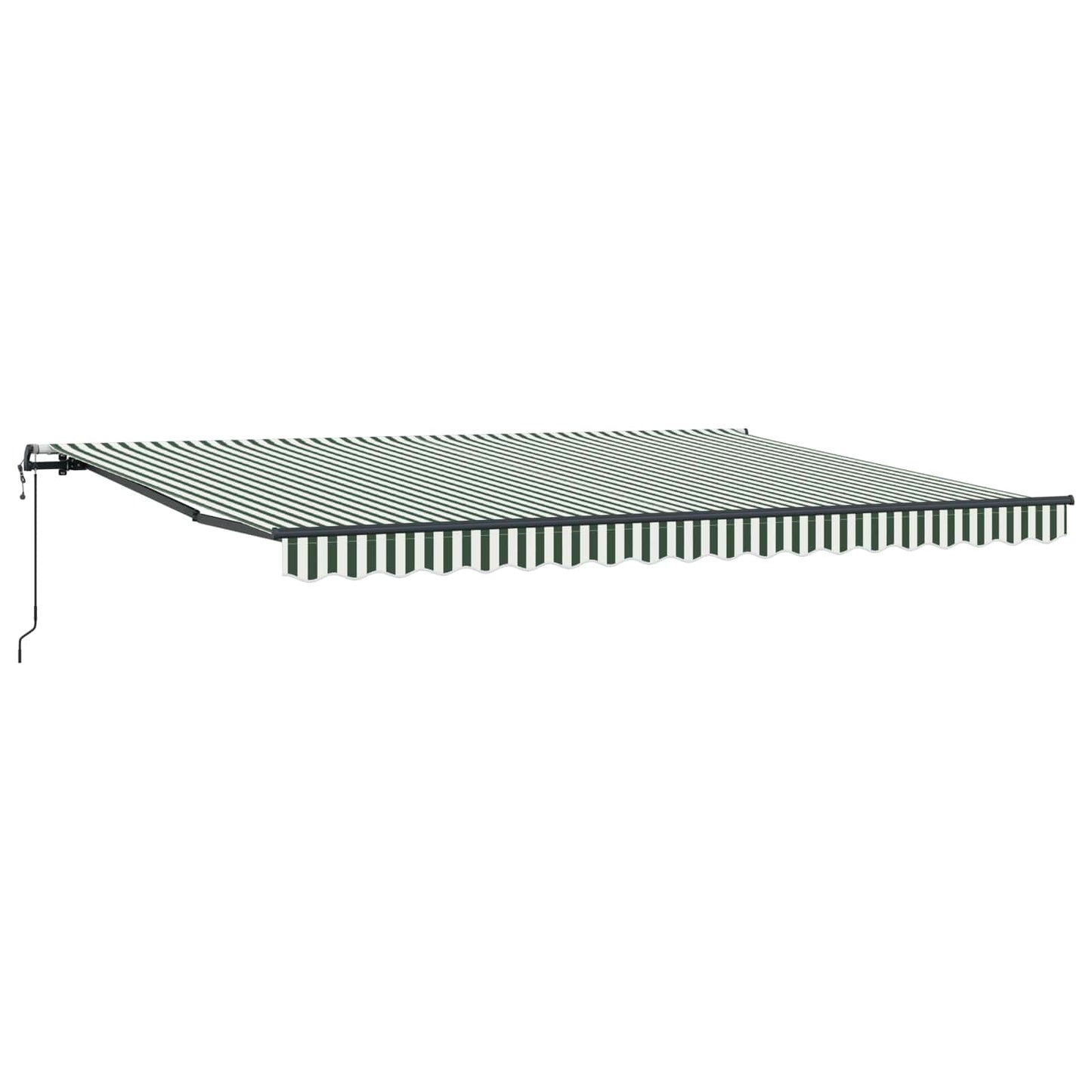 Toldo Retráctil Verde Y Blanco 450 X 300 Cm Tela Y Aluminio_0