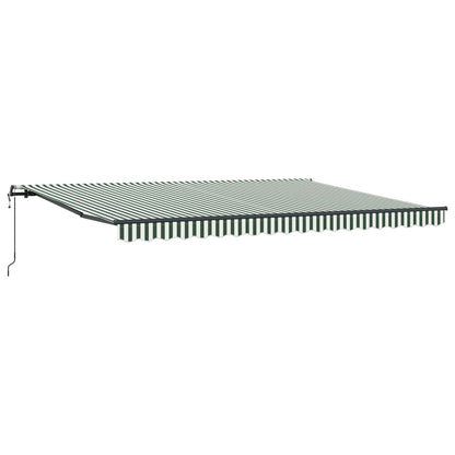 Toldo Retráctil Verde Y Blanco 450 X 300 Cm Tela Y Aluminio_0