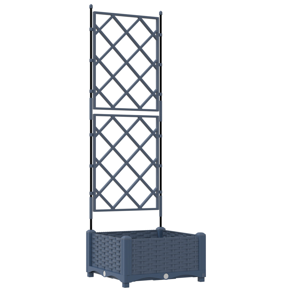 Vidaxl Maceta De Jardín Con Enrejado Gris 40 X 40 X 125.5 Cm Pp_0