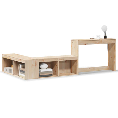 Mueble Con Escritorio Madera Maciza Pino 222x122x75 Cm_0