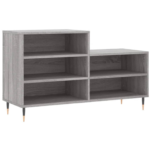 Vidaxl Mueble Zapatero Madera Contrachapada Gris Sonoma 102x36x60 Cm_0