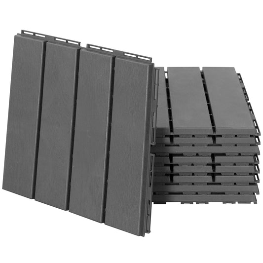 Outsunny Baldosas Cuadradas Para Suelos 30x30 Paquete De 9 Piezas Cubre 0.81 M²_0