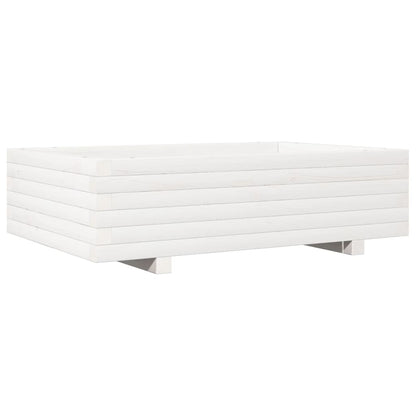 Jardinera De Madera Maciza De Pino Blanco 90x40x26,5 Cm_0