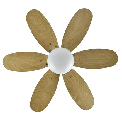 Ventilador Dc Alves 2xe27 Blanco Con 6 Aspas Rev. Blanco/haya 41x85d C/ Remoto Y Temporizador_2