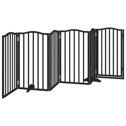 Vidaxl Puerta Para Perros Plegable 6 Paneles Madera Álamo Negra 300 Cm_5