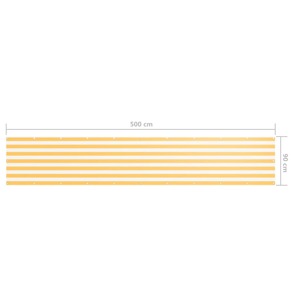 Vidaxl Toldo Para Balcón Tela Oxford Blanco Y Amarillo 90x500 Cm_2