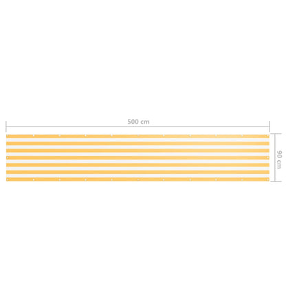 Vidaxl Toldo Para Balcón Tela Oxford Blanco Y Amarillo 90x500 Cm_2
