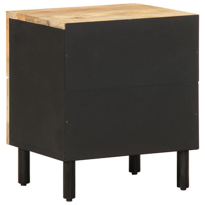 Mesitas De Noche 2 Uds Madera Mango Rugosa Negro 40x33,5x46 Cm_4