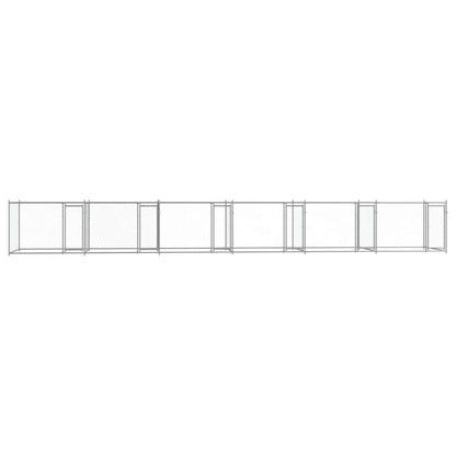 Jaula De Perros Con Puertas Acero Galvanizado Gris 12x2x1,5 M_3