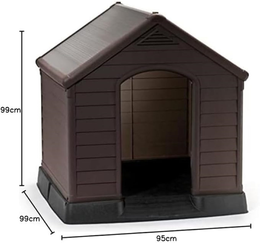 Keter Caseta De Perro Marron Exterior Grande Para Jardín Y Terraza Hecha En Resina Resistente 95x99x99 Wxdxh Cm_2