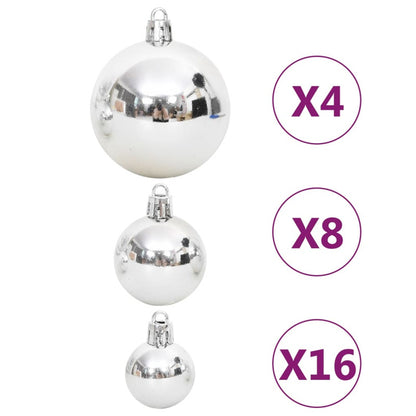 Vidaxl Juego De Adornos De Navidad De 108 Piezas Plateado Y Blanco_5