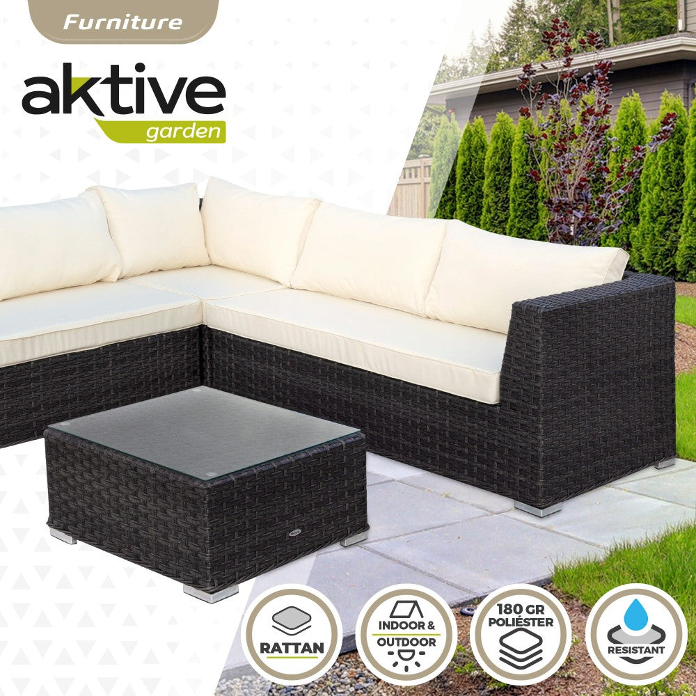 Conjunto Muebles Terraza Sofá Rinconera Modular Con Mesa Aktive_1