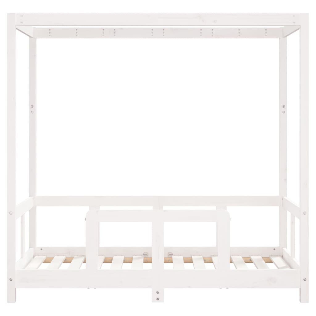 Vidaxl Estructura De Cama Para Niños Madera De Pino Blanco 70x140 Cm_3