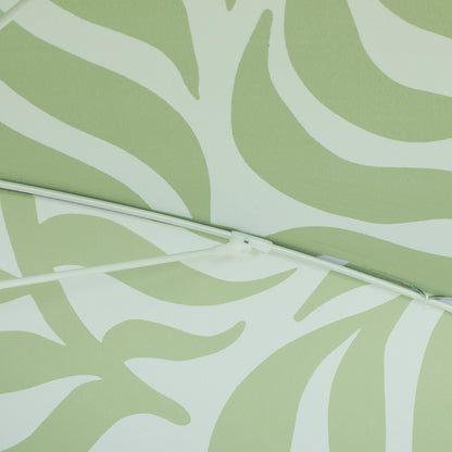 Outsunny Sombrilla De Playa Con Flecos Ø180cm Altura Ajustable Inclinación Verde_4