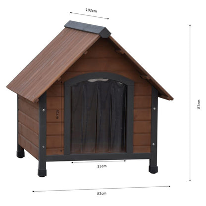 @pet Casa De Perros Solapas De Plástico Rustique Marrón 102x82x87 Cm_2