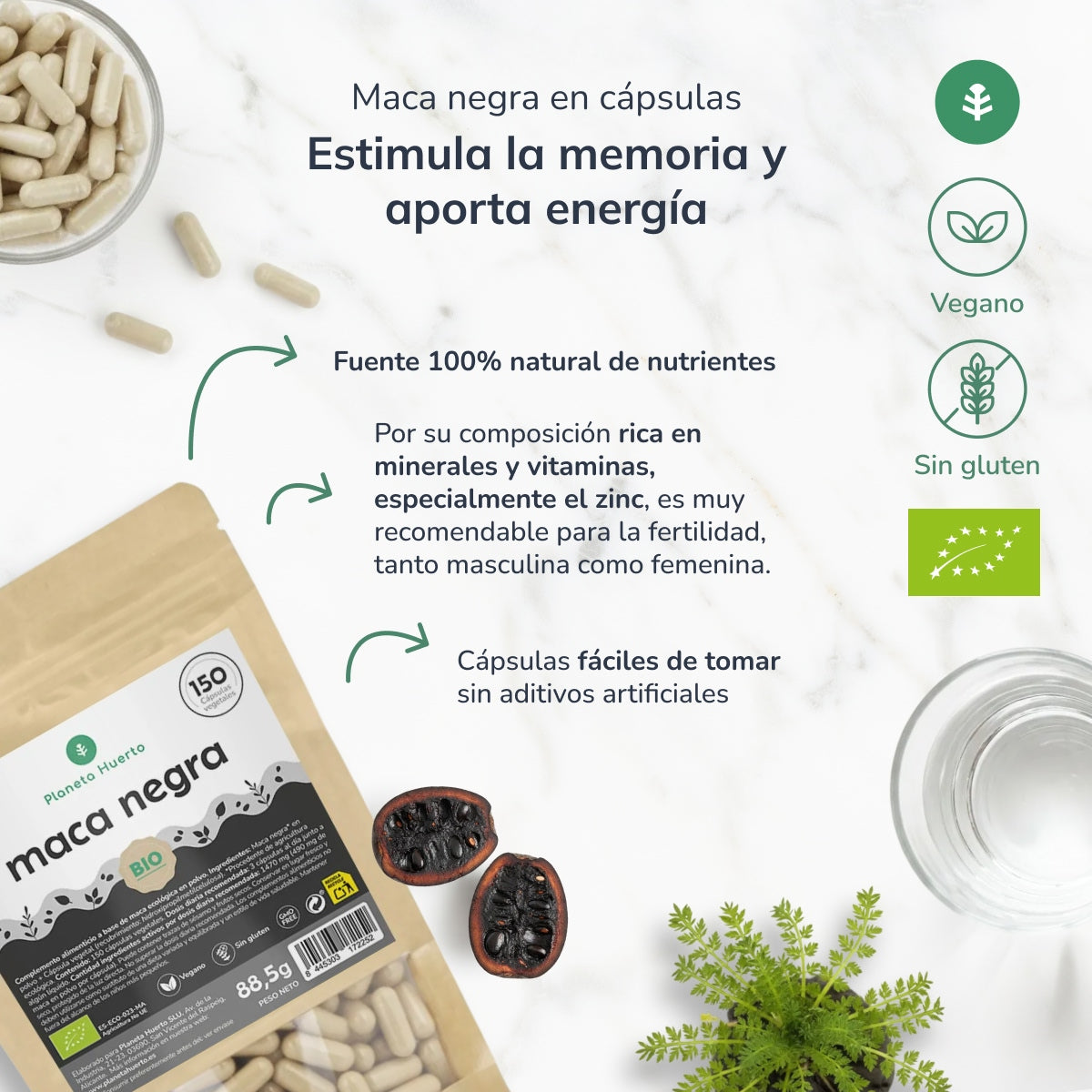 Maca Negra BIO Planeta Huerto 150 cápsulas