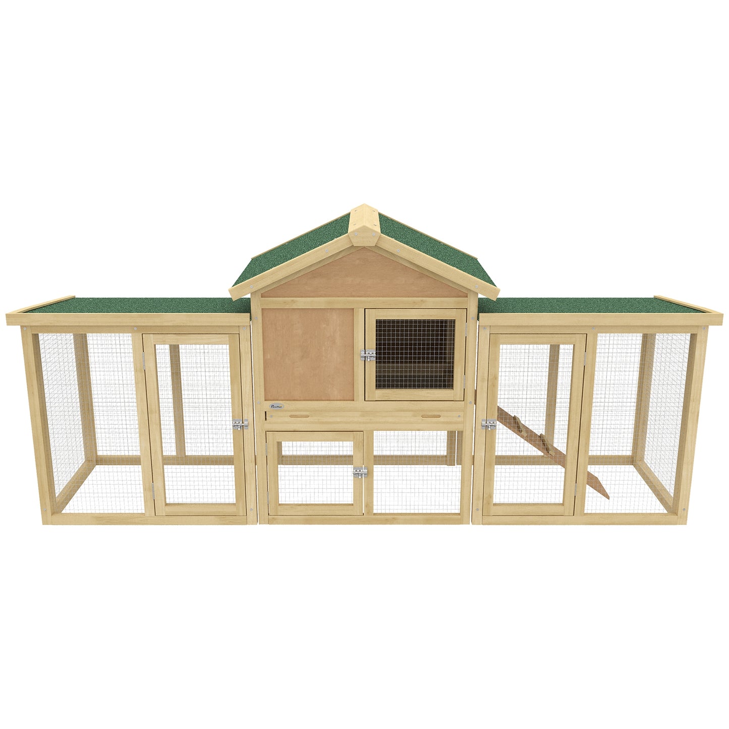 Pawhut Gallinero Para Exterior Grande De Madera 204x85x93 Cm Con Corral Bandeja_4