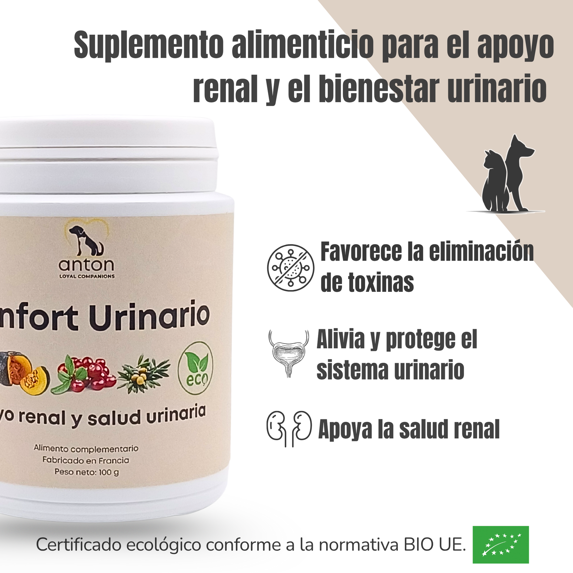 Suplemento natural para el bienestar urinario de perros y gatos – ECO 100 g_1