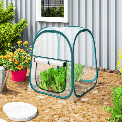Outsunny Mini Invernadero Plegable Pop-up Con Puerta Enrollable Transparente_1